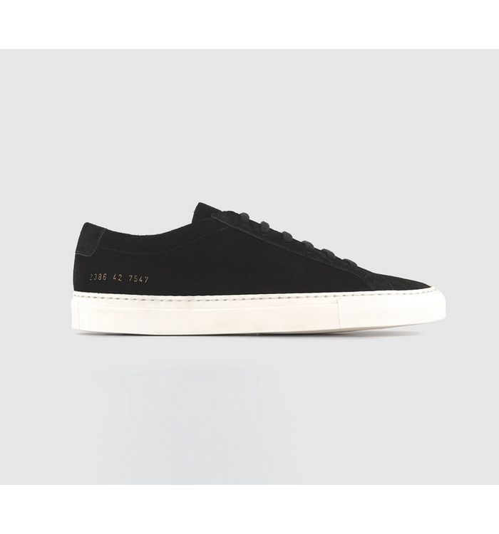 Common Projects Achilles Low Trainers Black Waxed Suede