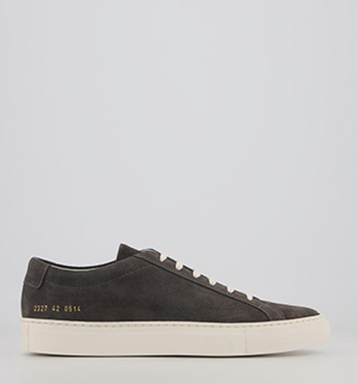 Common Projects Achilles Low Trainers M Washed Black Black Suede