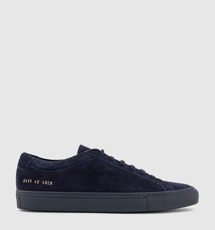 Common Projects Achilles Low Trainers Navy Mono Suede