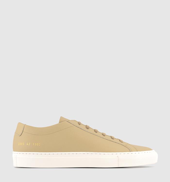 Common Projects Achilles Low Trainers Tan Leather Contrast Sole