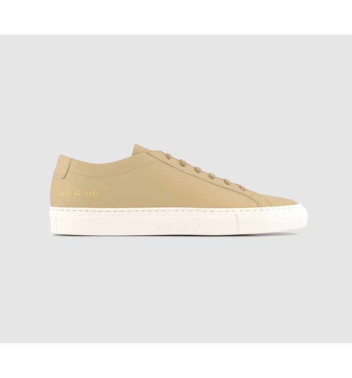 Common Projects Achilles Low Trainers Tan Leather Contrast Sole