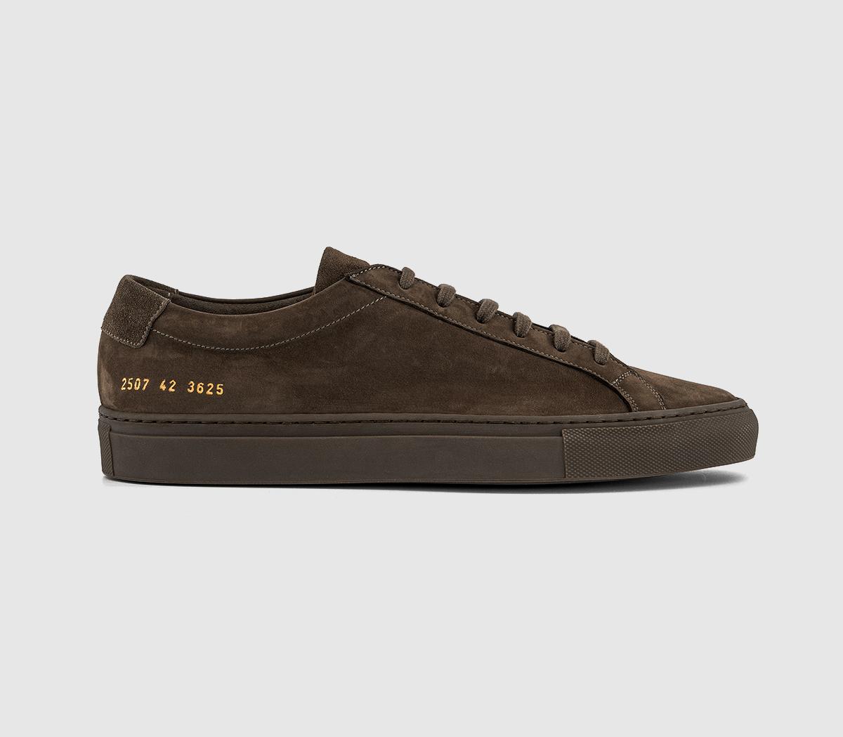 Common Projects Achilles Low Sneakers Moka Nubuck In  Brown in Men's Size 6, Offspring