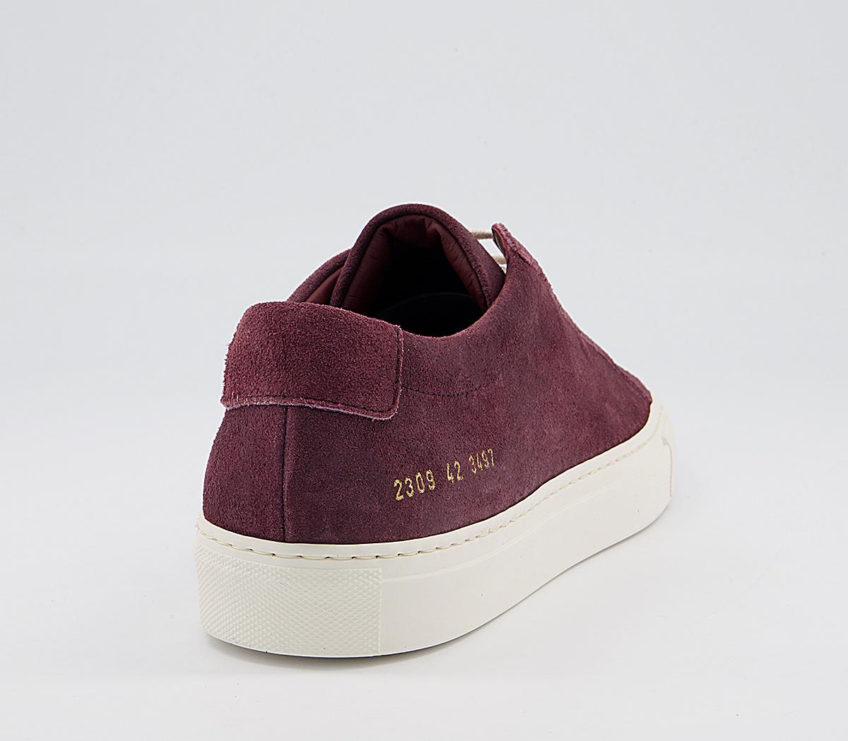Common Projects Achilles Low Trainers Common Projects Achilles Low Trainers Waxed Suede Bordeaux