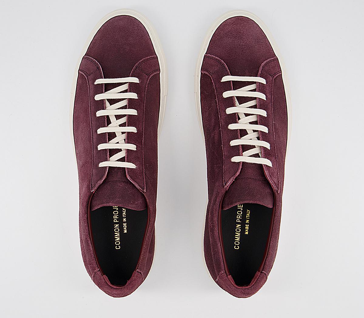 Common Projects Achilles Low Trainers Common Projects Achilles Low Trainers Waxed Suede Bordeaux