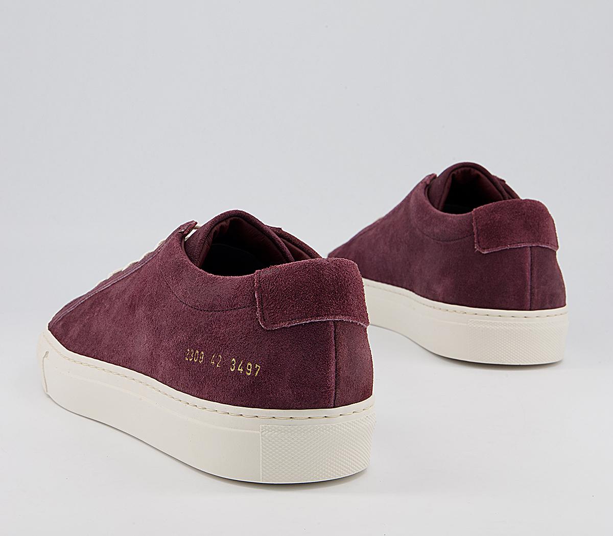 Common Projects Achilles Low Trainers Common Projects Achilles Low Trainers Waxed Suede Bordeaux