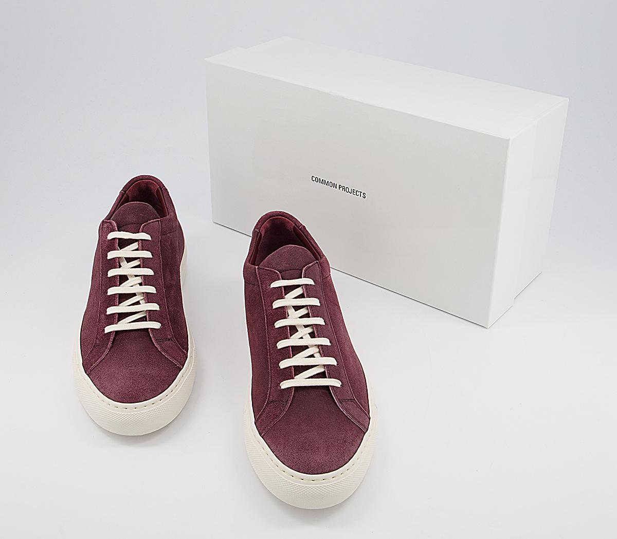 Common Projects Achilles Low Trainers Common Projects Achilles Low Trainers Waxed Suede Bordeaux
