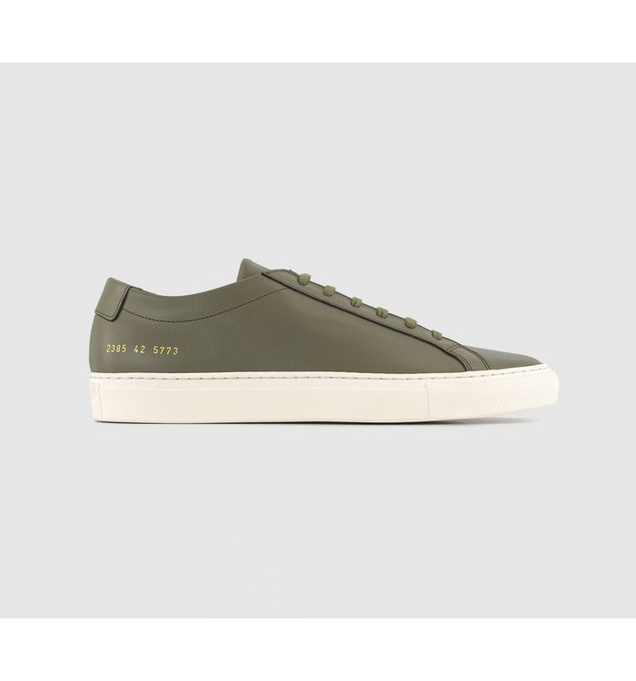 Common Projects Achilles Low Trainers Army Green Contrast Sole