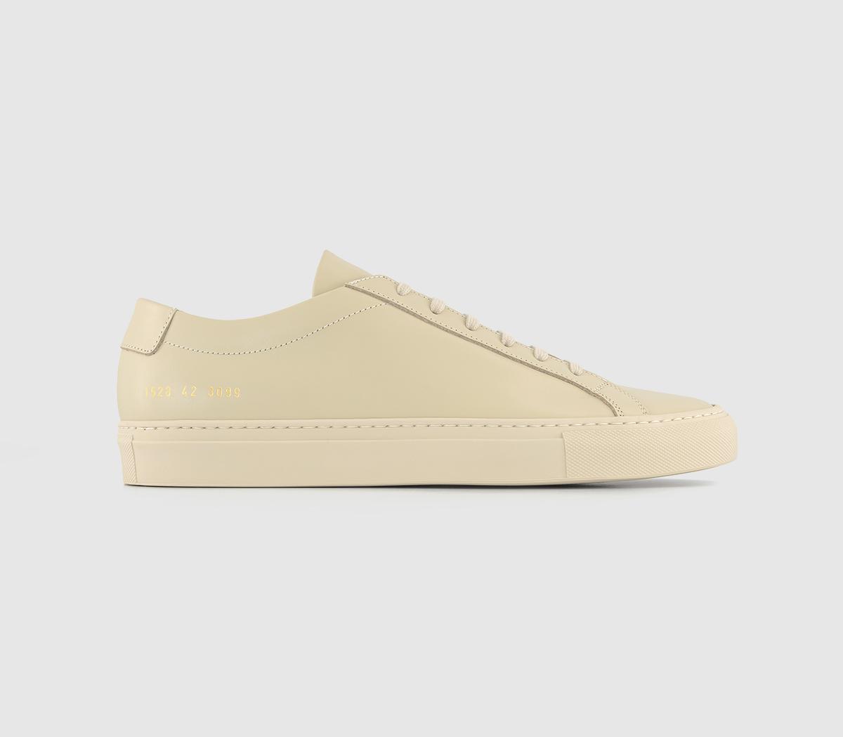 Common Projects Mens Achilles Low Trainers Bone Leather In Natural, 10