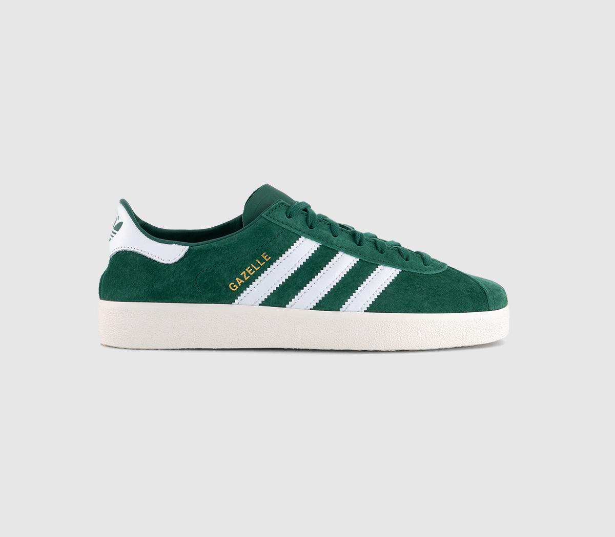 adidas Womens Gazelle Decon Trainers Collegiate Green White Gold Metallic, 6