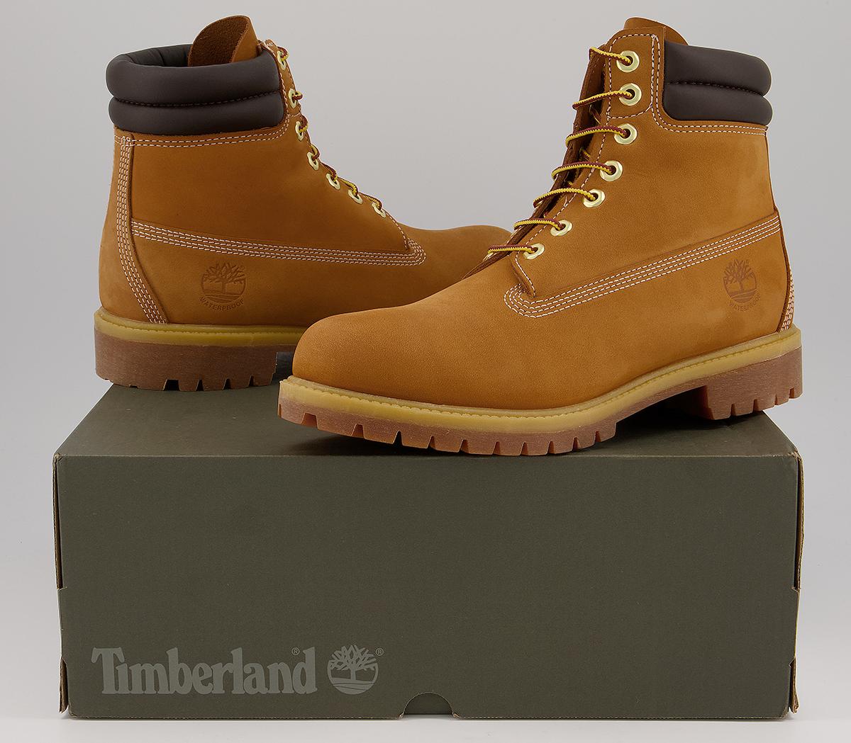 Timberland 6 Inch Double Collar Boots Timberland 6 Inch Double Collar Boots Wheat Nubuck