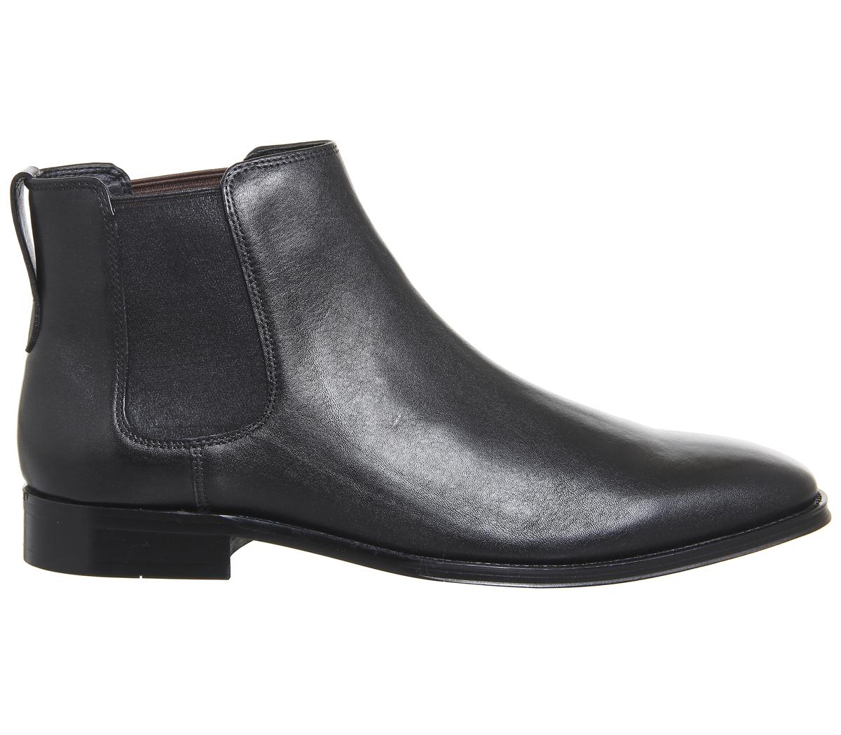 OFFICE Gangway Square Toe Chelsea Boots Black Leather - Men’s Boots