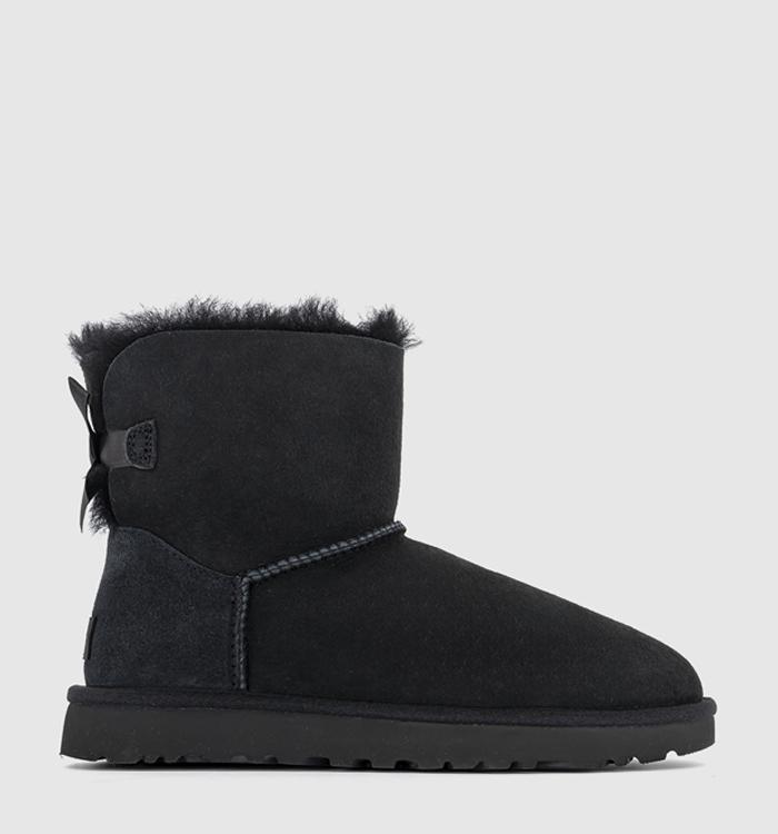 UGG Mini Bailey Bow Boots Black Suede