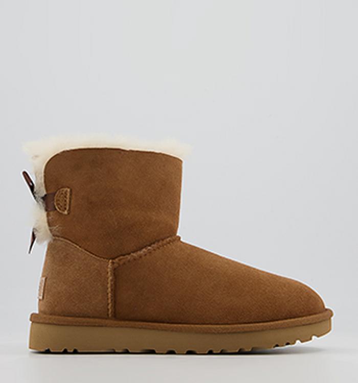 UGG Mini Bailey Bow Boots Chestnut Suede