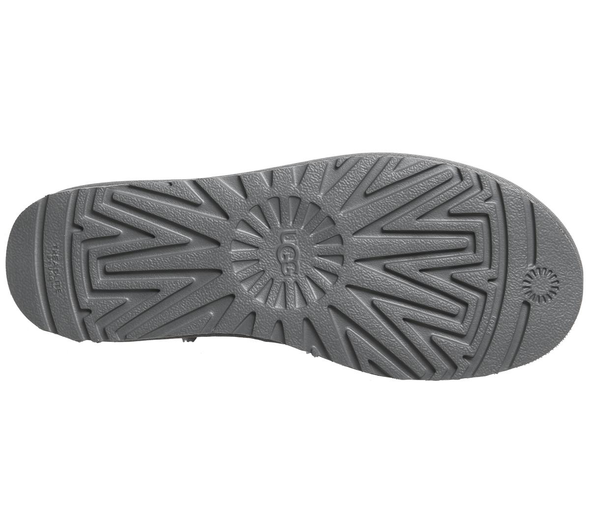 UGG Classic Mini Metallic II Exclusive Grey Suede Smu - Women's Ankle Boots