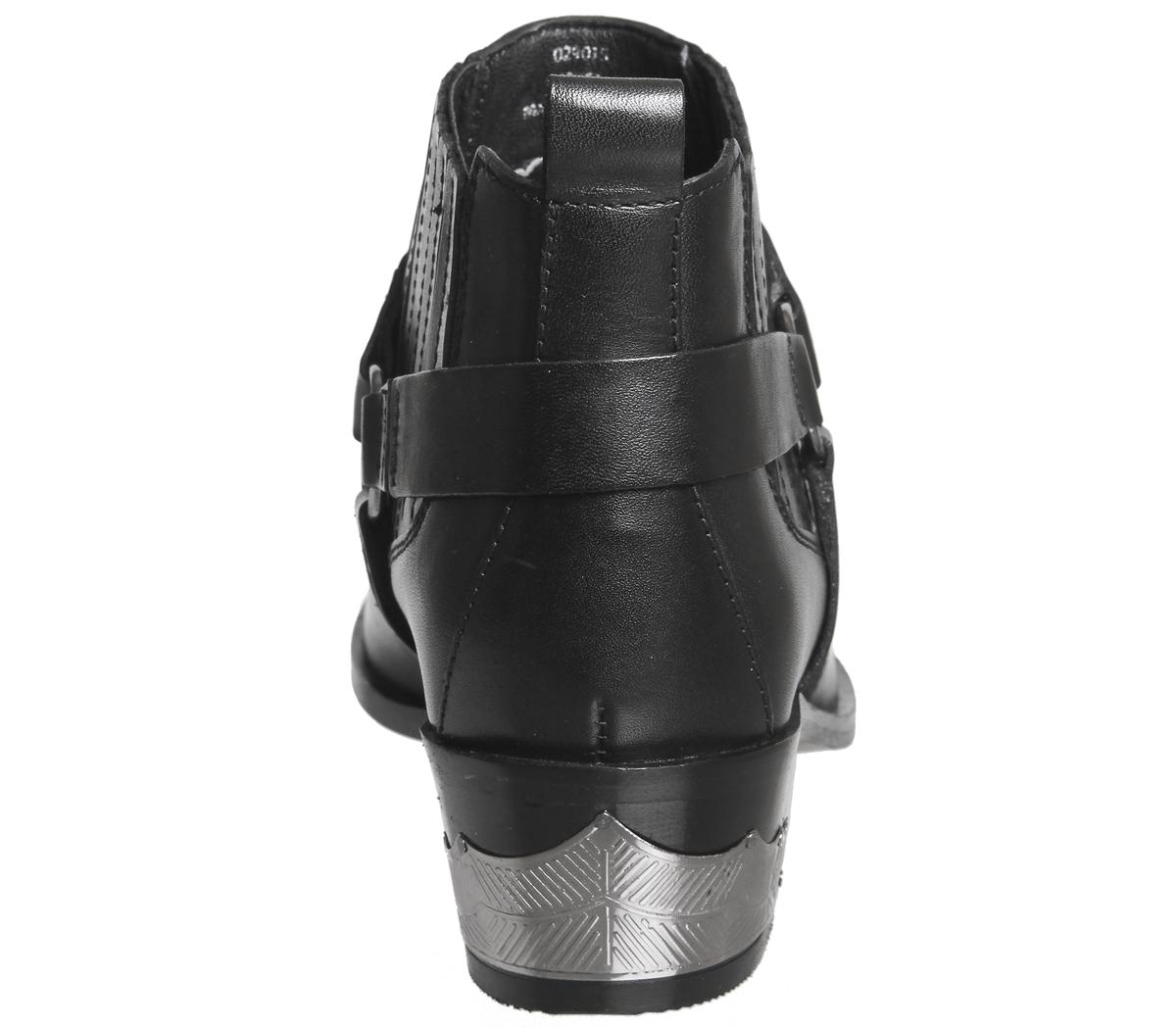 OFFICEAtlas Stirrup Western Chelsea BootsBlack Leather