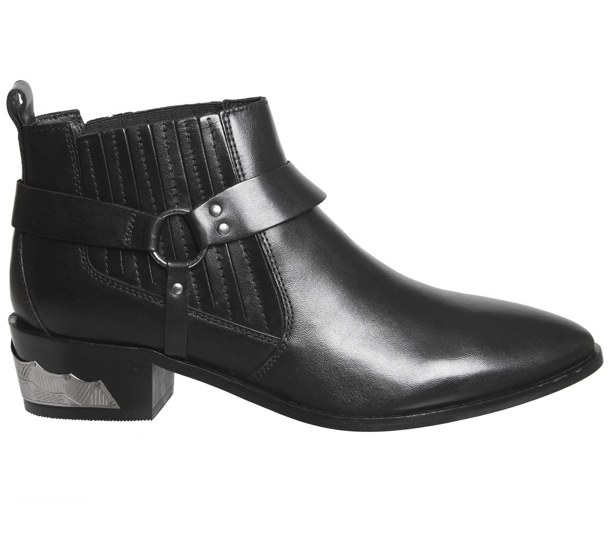 OFFICEAtlas Stirrup Western Chelsea BootsBlack Leather