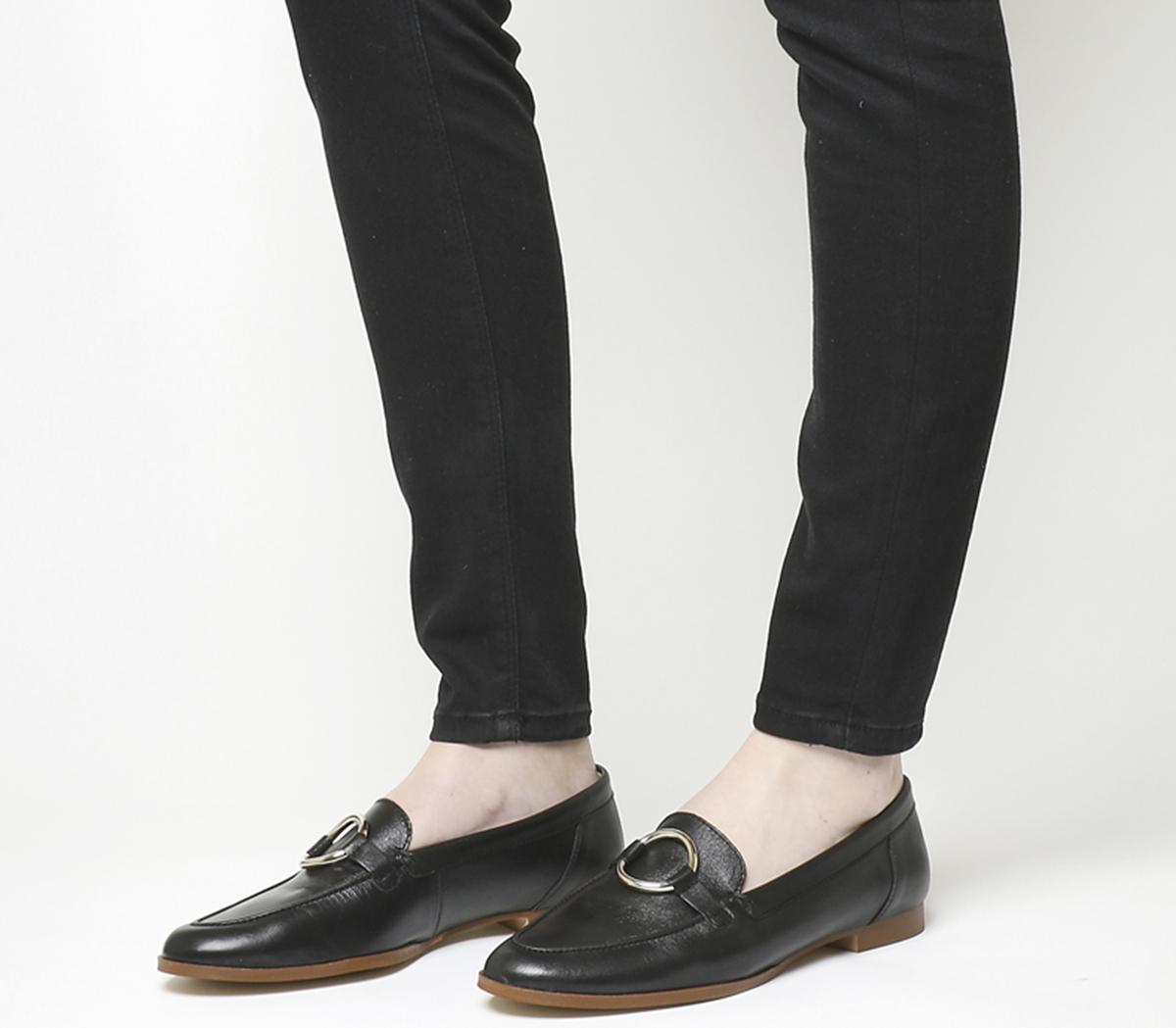 OFFICEFlavia Ring Detail LoafersBlack Leather