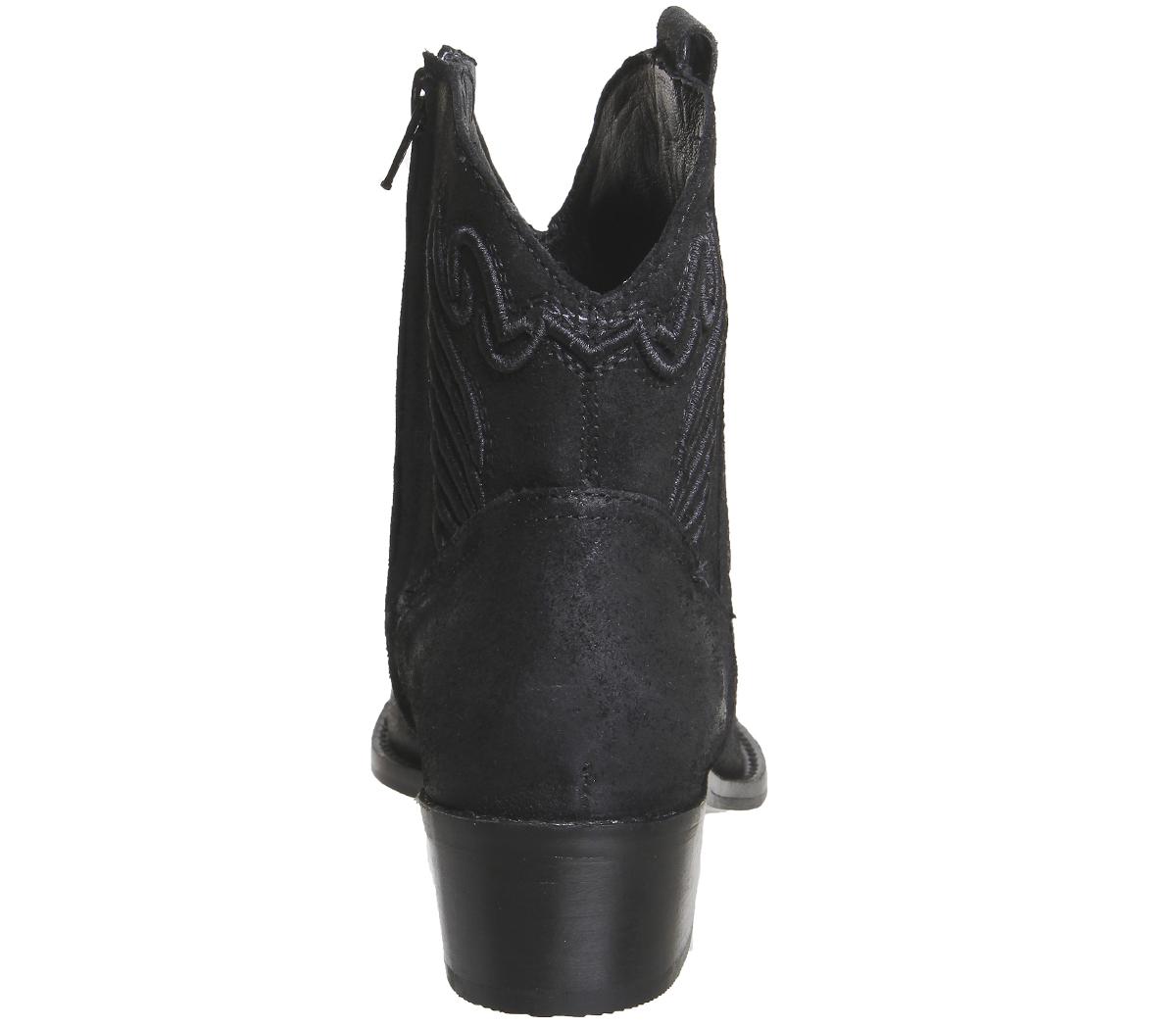 OFFICEAztec- Embroidered WesternBlack Suede