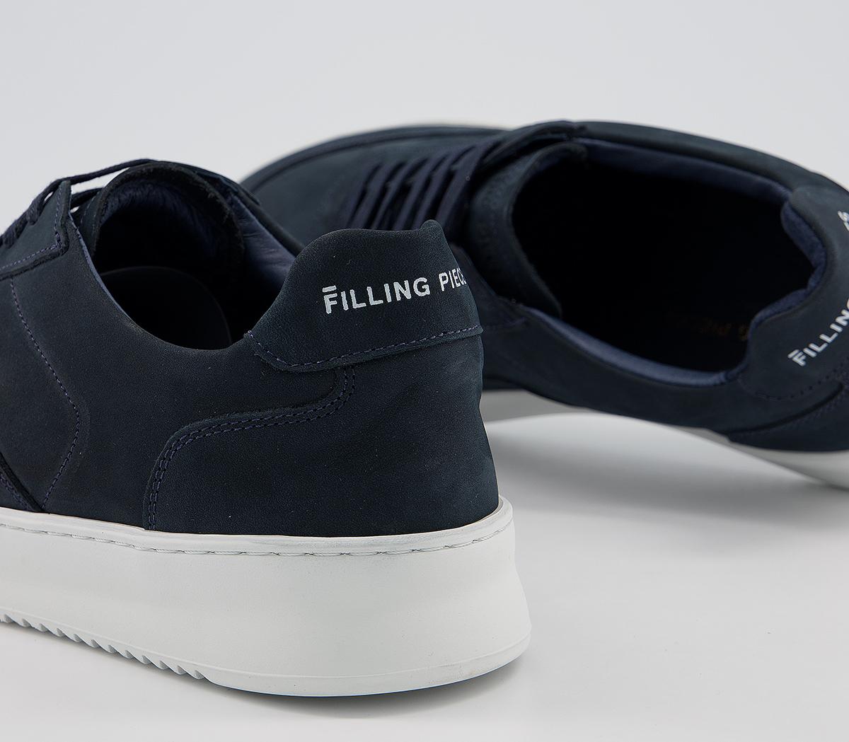 Filling Pieces Low Mondo Ripple Trainers Filling Pieces Low Mondo Ripple Trainers Navy Nubuck