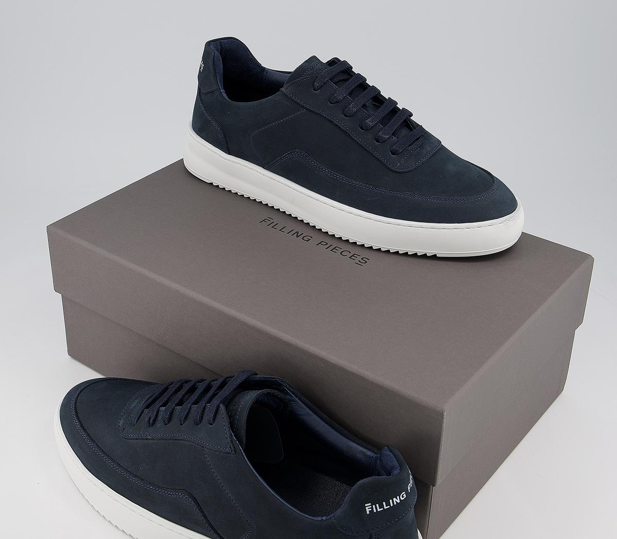 Filling Pieces Low Mondo Ripple Trainers Filling Pieces Low Mondo Ripple Trainers Navy Nubuck