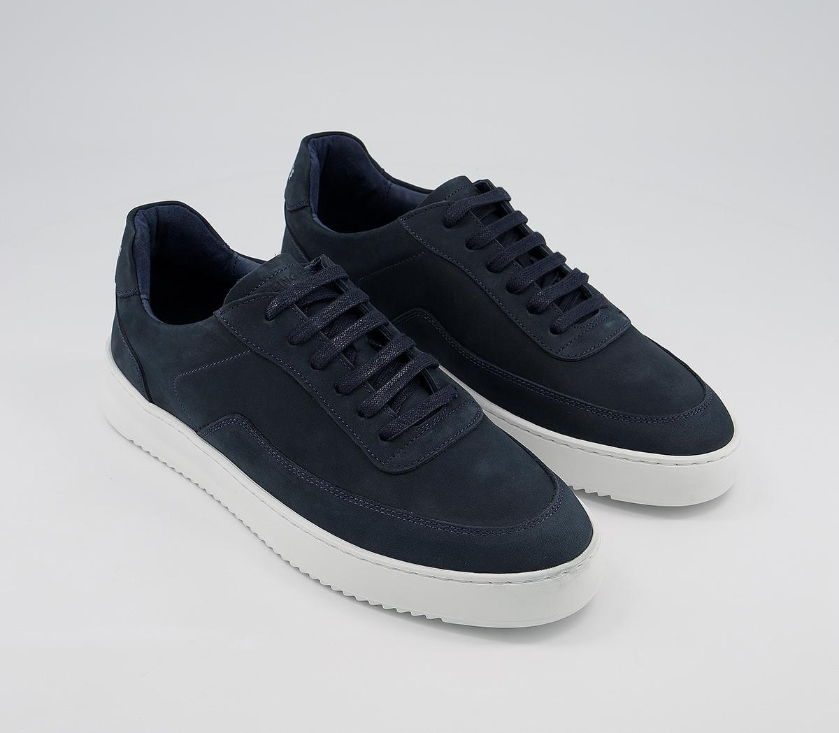 Filling Pieces Low Mondo Ripple Trainers Filling Pieces Low Mondo Ripple Trainers Navy Nubuck