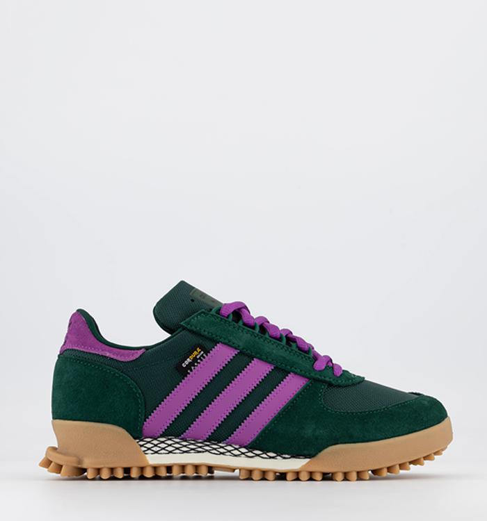 green and pink adidas trainers