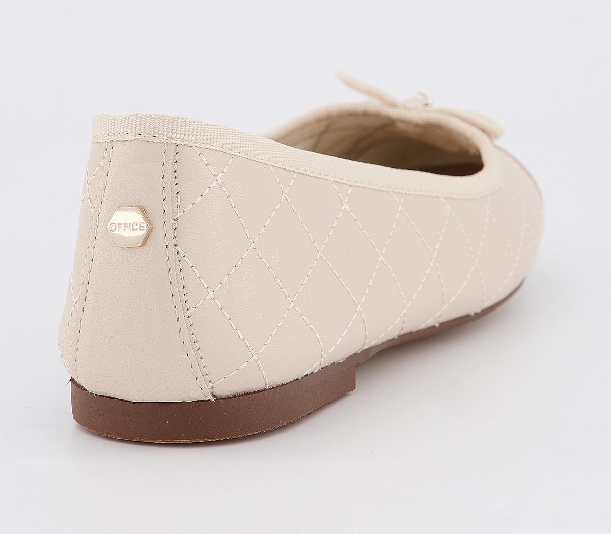 OFFICECecilia Toe-cap Ballerina FlatsOff White Leather