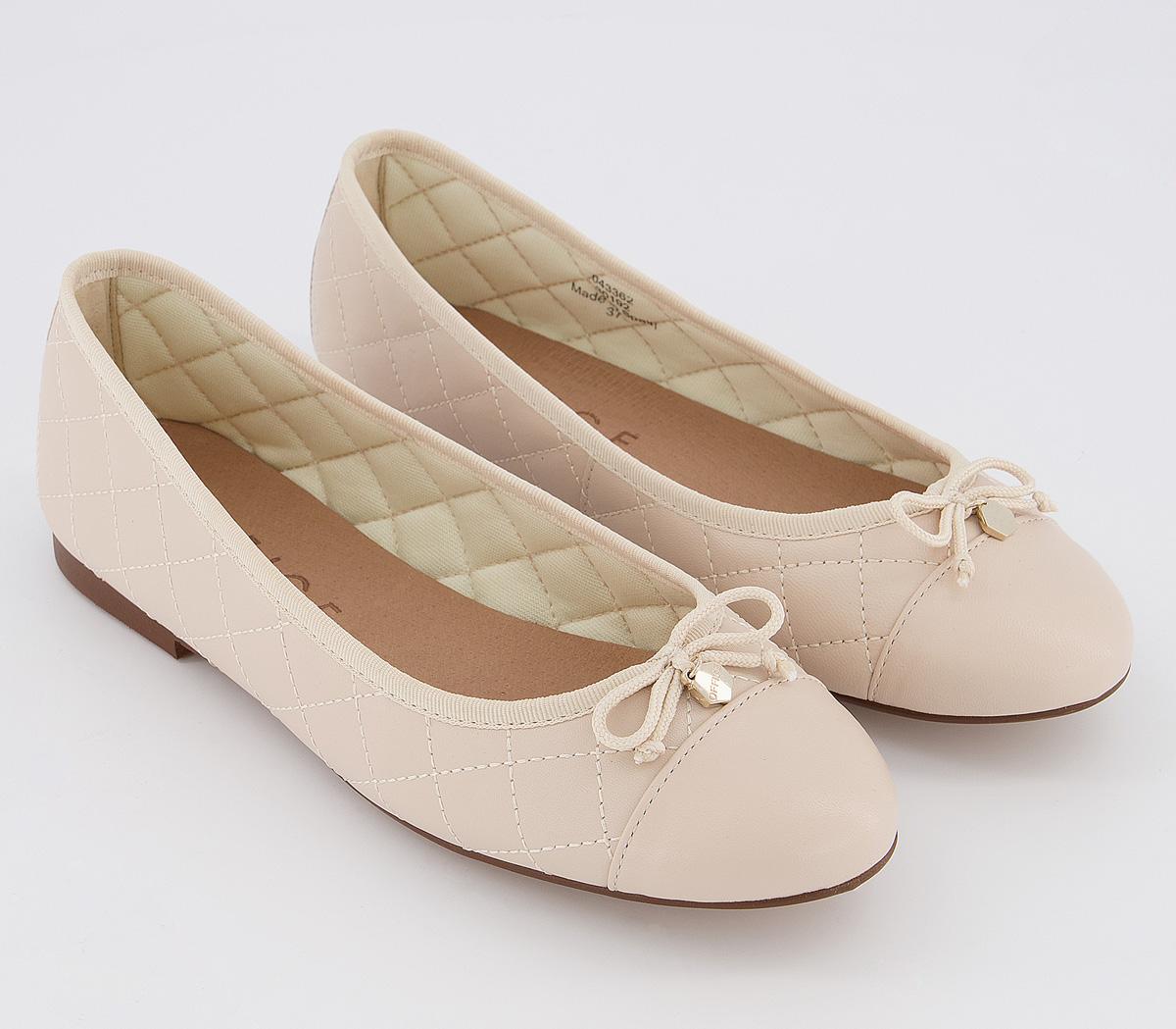 OFFICECecilia Toe-cap Ballerina FlatsOff White Leather