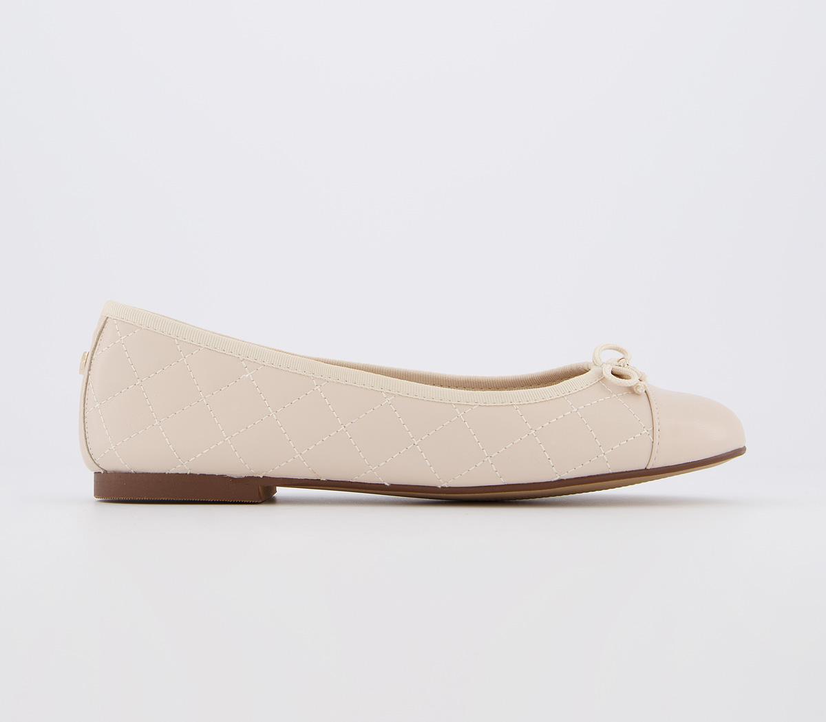 OFFICECecilia Toe-cap Ballerina FlatsOff White Leather