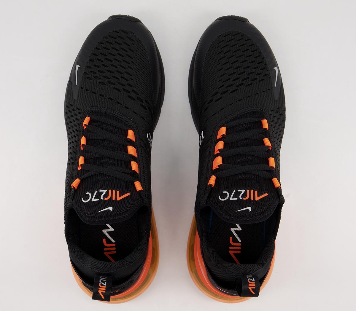 NikeAir Max 270 TrainersBlack Metallic Silver Total Orange