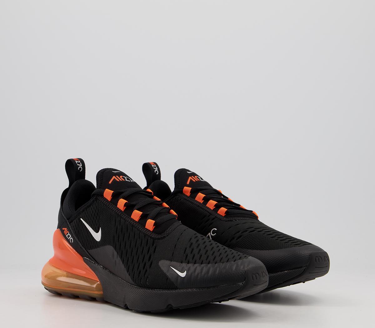 NikeAir Max 270 TrainersBlack Metallic Silver Total Orange