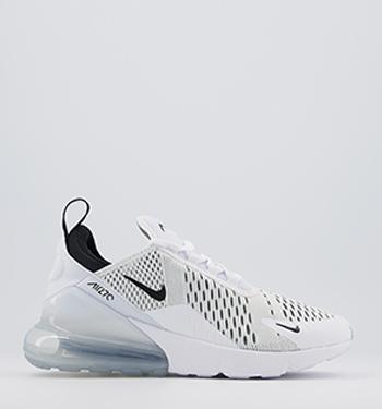 white and black air max 270s
