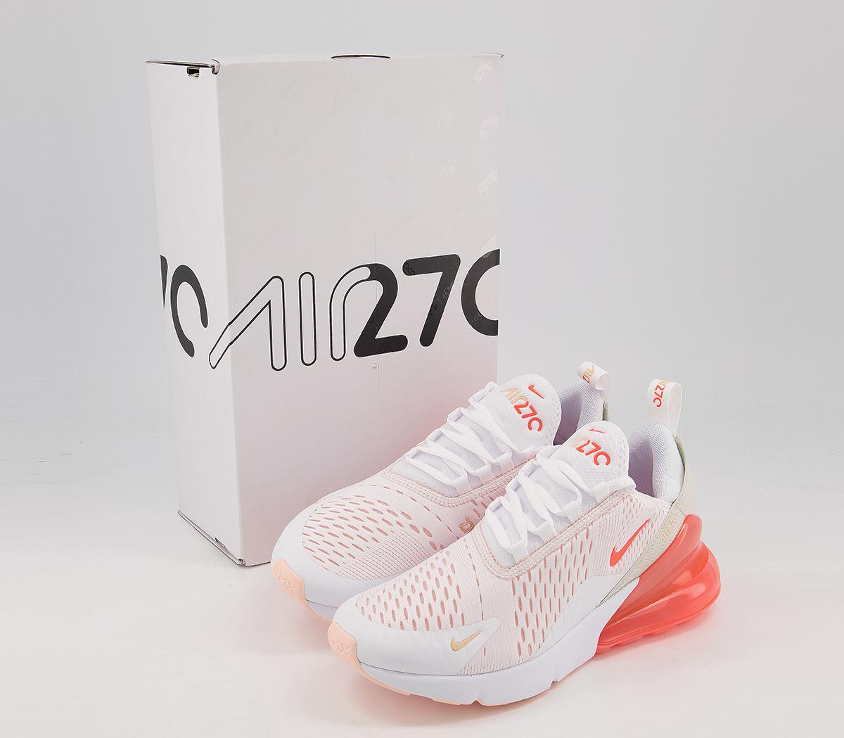 air max 270 trainers white bright mango crimson tint f