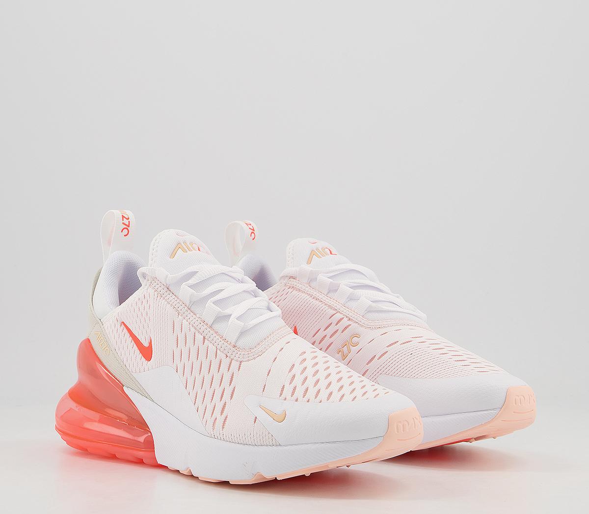 air max 270 trainers white bright mango crimson tint f