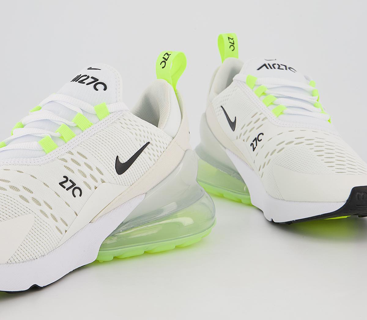 Nike Air Max 270 Trainers Nike Air Max 270 Trainers White Black Light Bone Ghost Green