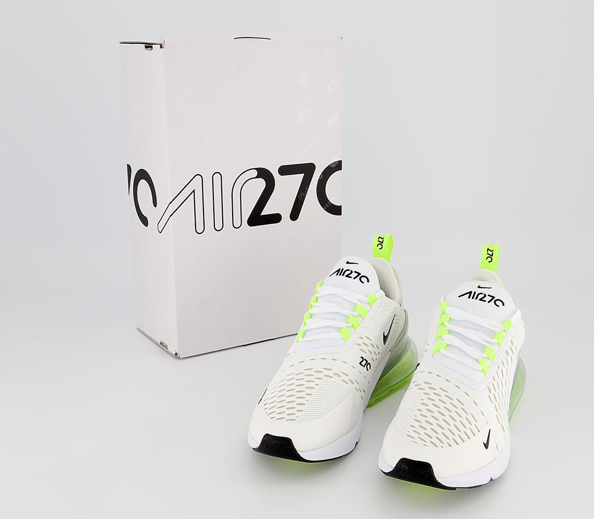 Nike Air Max 270 Trainers Nike Air Max 270 Trainers White Black Light Bone Ghost Green