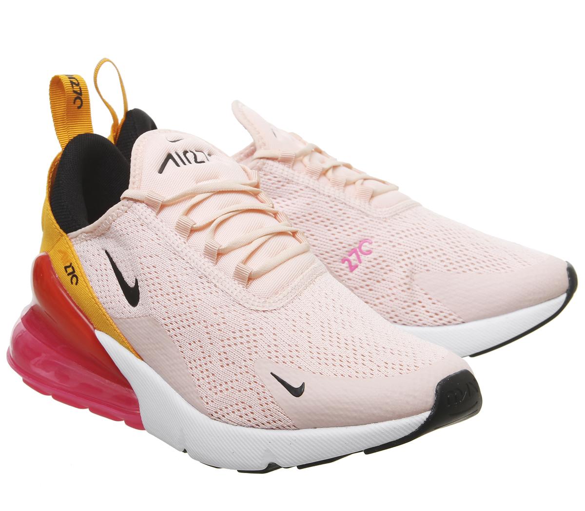 NikeAir Max 270Washed Coral Black Laser Fuchsia Orange Peel