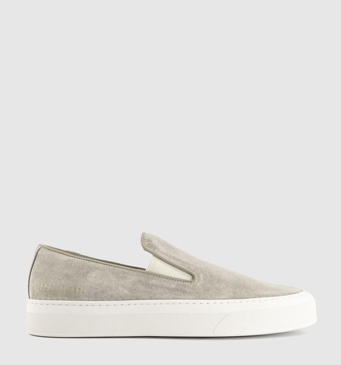 Common Projects Slip On Suede Shoes Warm Grey