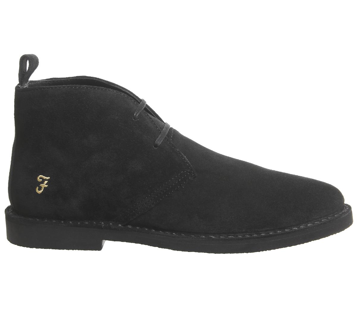 Farah Lozza Desert Boots Black Suede Men’s Boots