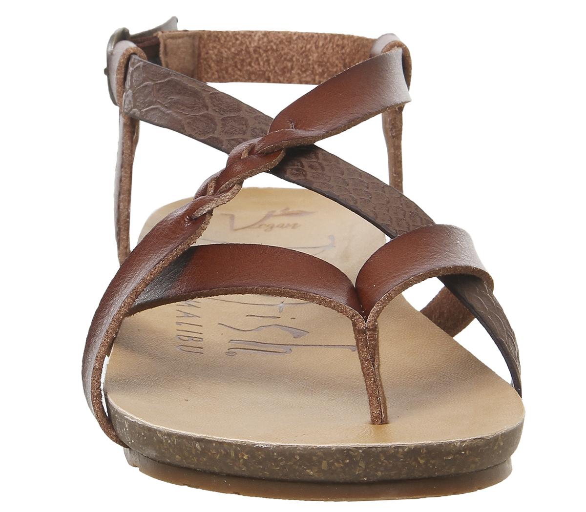 Blowfish Malibu Granola B Sandals Whiskey Tobacco Snake - Women’s Sandals