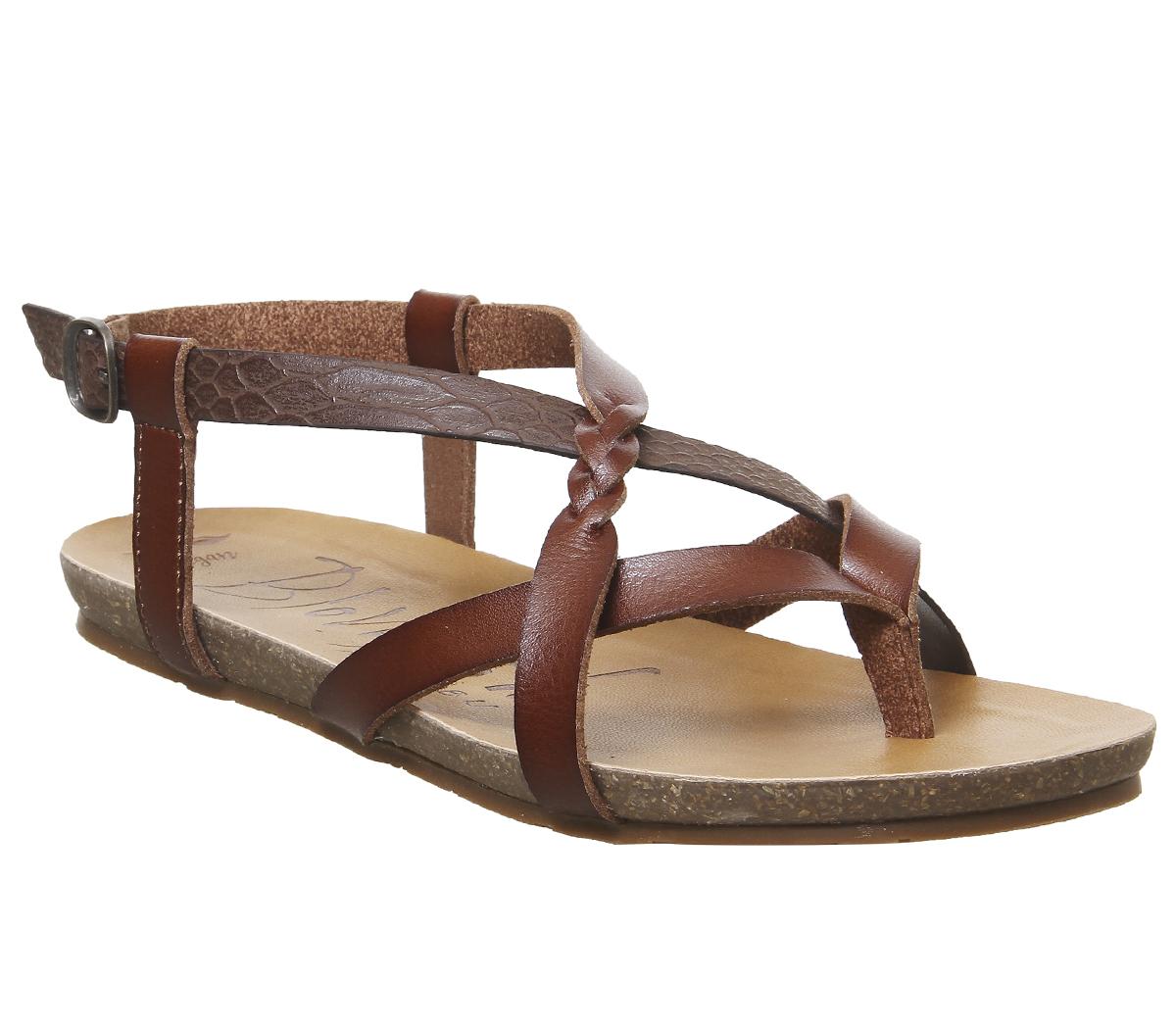 Blowfish Malibu Granola B Sandals Whiskey Tobacco Snake - Women’s Sandals