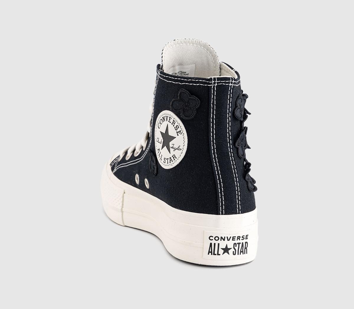 ConverseAll Star Lift Hi Trainers Black Black Egret Flower