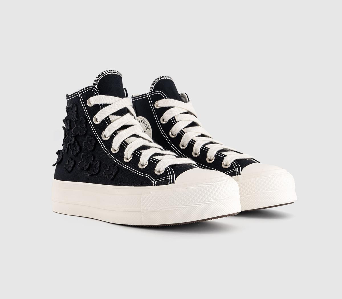ConverseAll Star Lift Hi Trainers Black Black Egret Flower