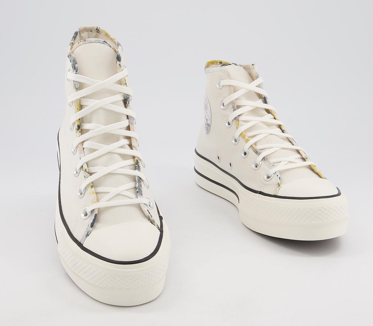 Converse All Star Lift Hi Platform Trainers Converse All Star Lift Hi Platform Trainers Egret Sesame Black