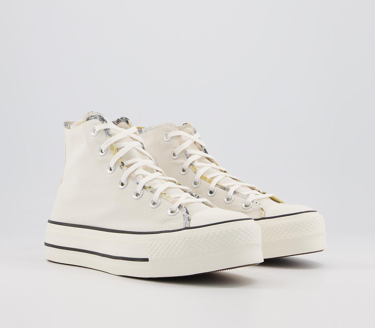 Converse All Star Lift Hi Platform Trainers Converse All Star Lift Hi Platform Trainers Egret Sesame Black
