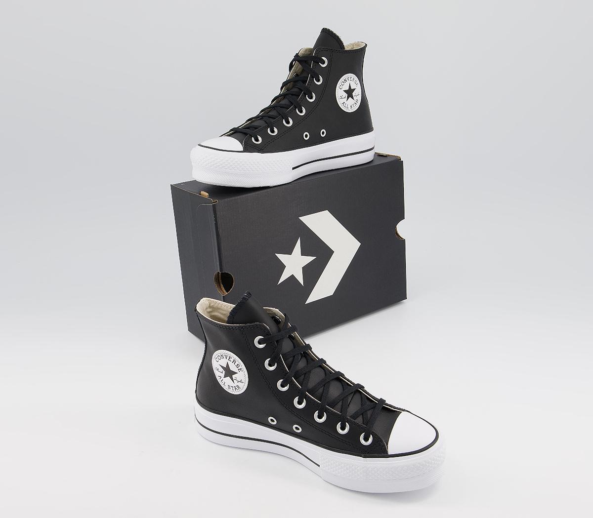 Converse All Star Lift Hi Platform Trainers Converse All Star Lift Hi Platform Trainers Black White White Leather