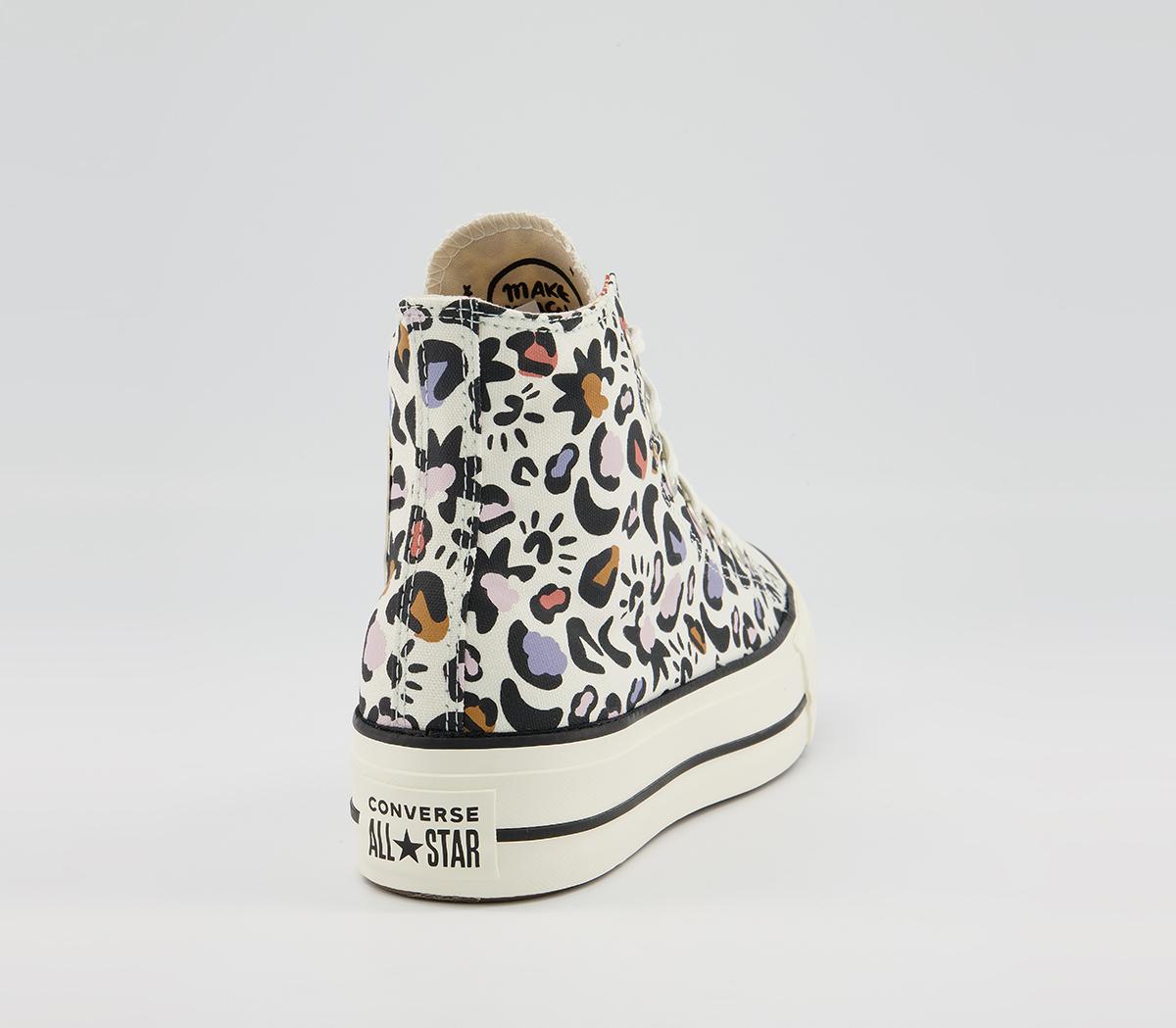 Converse All Star Lift Hi Platform Trainers Converse All Star Lift Hi Platform Trainers Egret Multi Black Leopard