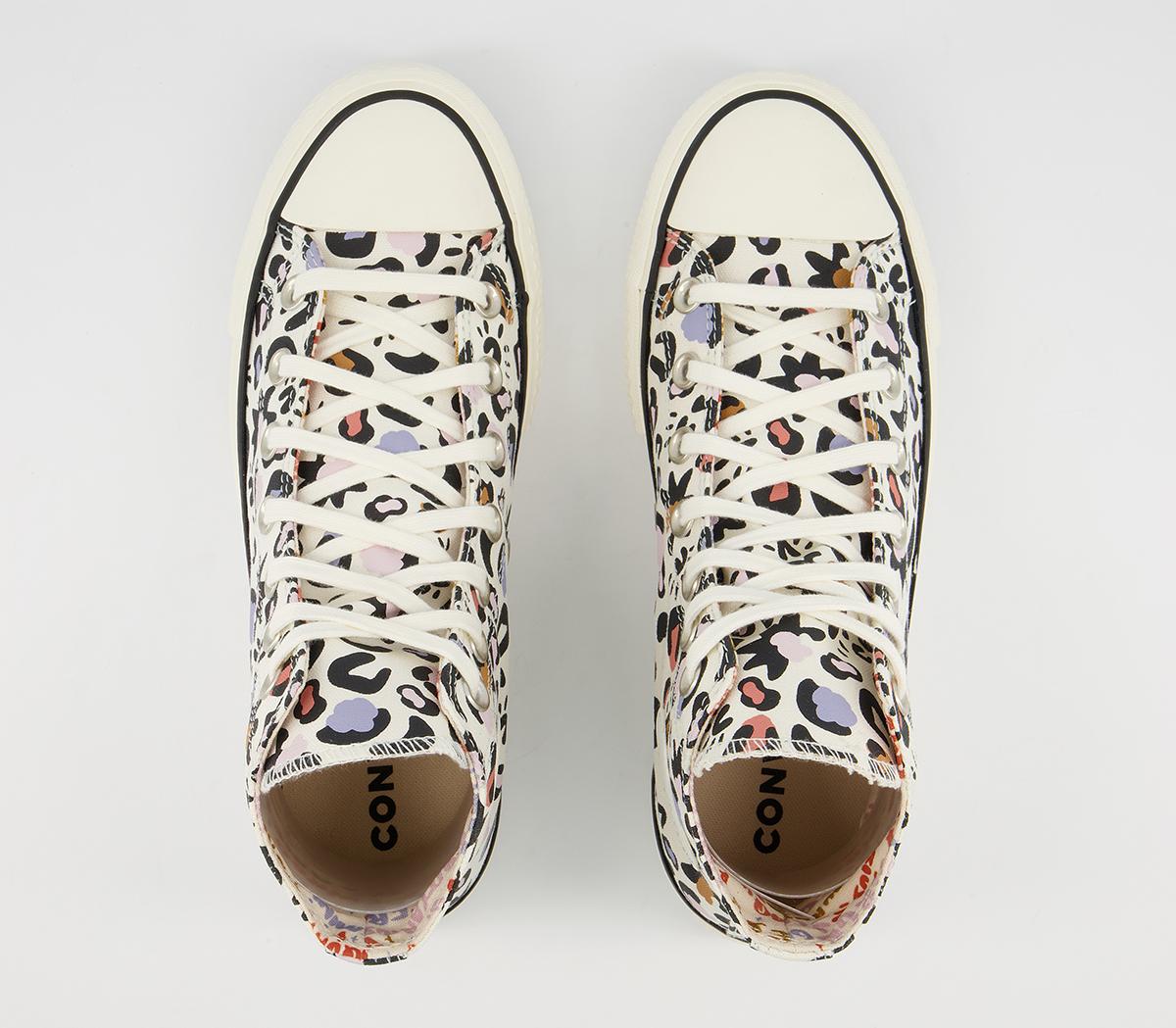 Converse All Star Lift Hi Platform Trainers Converse All Star Lift Hi Platform Trainers Egret Multi Black Leopard