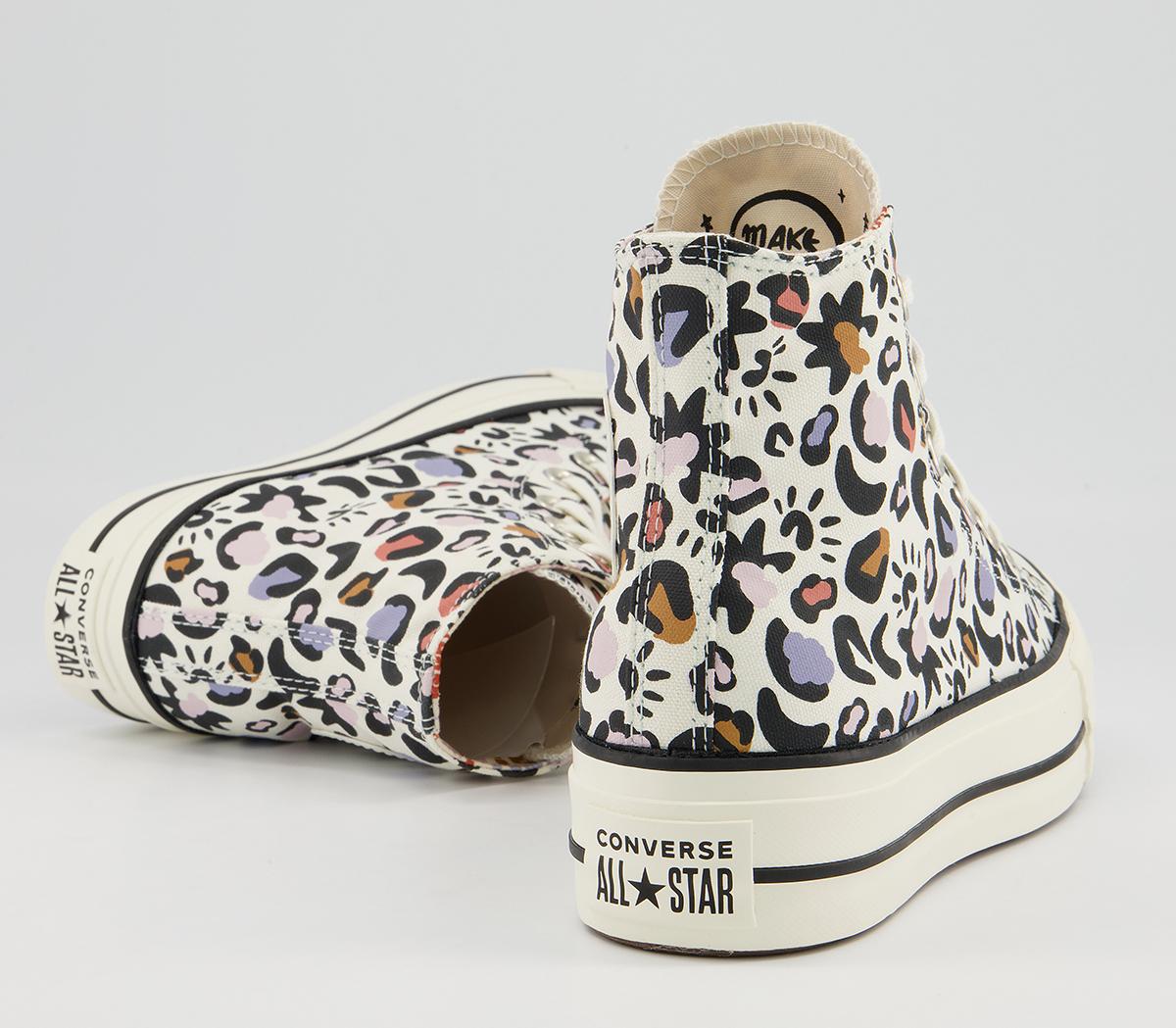Converse All Star Lift Hi Platform Trainers Converse All Star Lift Hi Platform Trainers Egret Multi Black Leopard