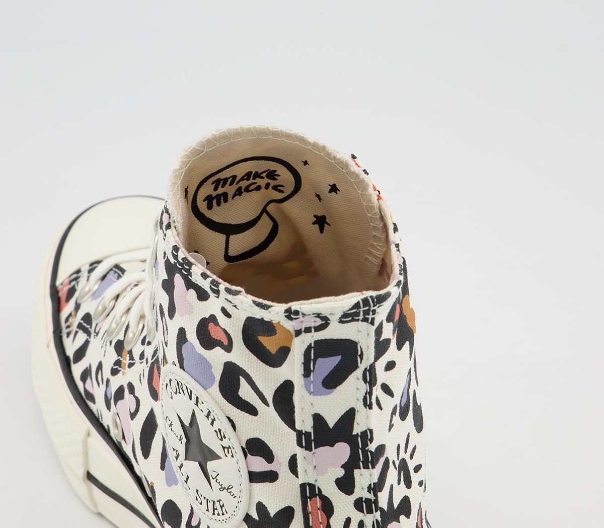Converse All Star Lift Hi Platform Trainers Converse All Star Lift Hi Platform Trainers Egret Multi Black Leopard